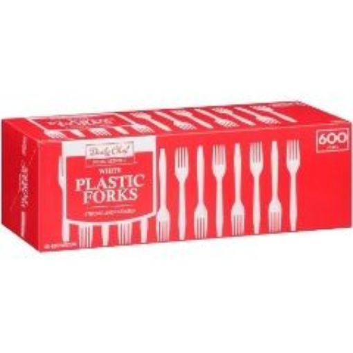 Picture of MEMBERS MARK PLASTIC FORKS WHITE 600EA/BX