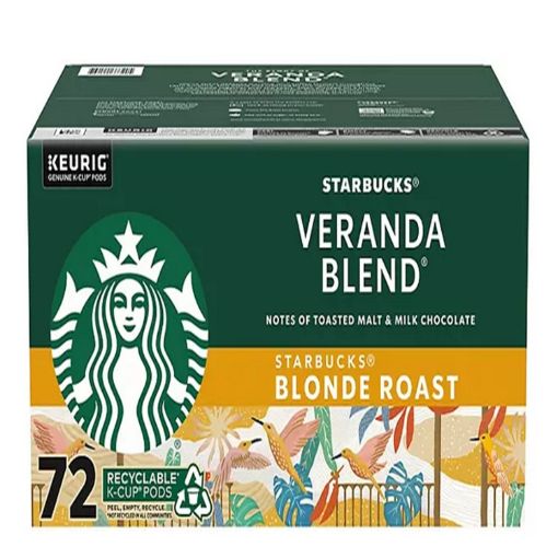 Picture of Starbucks Blonde Roast K-Cup Coffee Pods, Veranda Blend (72